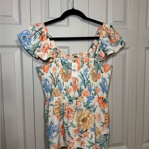 LOFT Multicolor Floral Textured Shirt